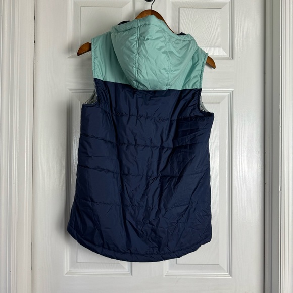 Ocean + Coast Womens Blue Color Block Hooded Puffer Vest NWT - Picture 5 of 6